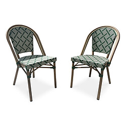 Paris Prix Lot de 2 Chaises de Jardin Empilable Bistro 87cm Vert