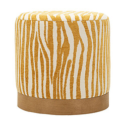 Paris Prix Pouf Imprimé Zèbre Savana 40cm Jaune