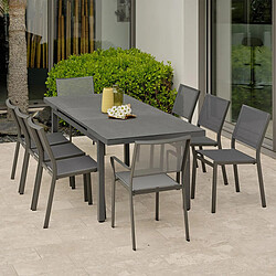 Avis Paris Prix Ensemble Table de Jardin Extensible & 8 Assises Dania & Stockholm 160-210cm Anthracite