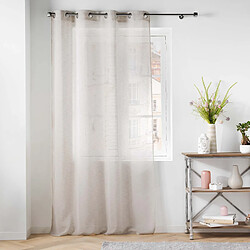Douceur D'Interieur Rideau Voilage à Œillets Carlin 140x240cm Beige Lin pas cher
