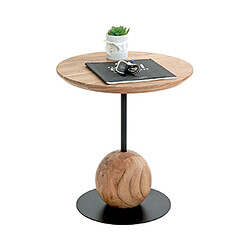 Mes Table d'appoint ronde 40x45 cm en bois et métal - KAORI
