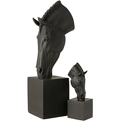 Paris Prix Tête de Cheval sur Socle Hollywood 44cm Noir pas cher