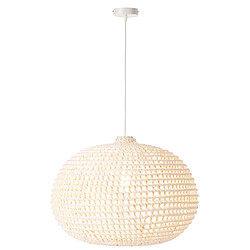 Paris Prix Lampe Suspension en Métal Torsade 55cm Blanc