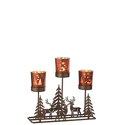 Paris Prix Photophore Hiver en Métal Chalet 24cm Marron