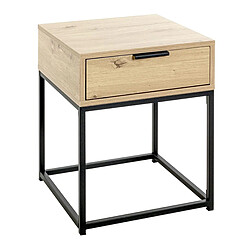 Paris Prix Table de Chevet 1 Tiroir Maluma 50cm Naturel & Noir