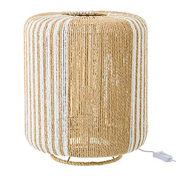 Paris Prix Lampe à Poser Corde Chase 39cm Blanc & Naturel