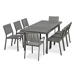 Paris Prix Ensemble Table de Jardin Extensible & 8 Assises Dania & Stockholm 160-210cm Anthracite