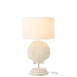 Paris Prix Lampe à Poser Coquillage Costa 47cm Blanc