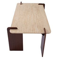 Acheter Paris Prix Table Basse Effet Travertin Misty 120cm Beige & Marron