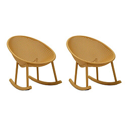 Paris Prix Lot de 2 Chaises de Jardin à Bascule Ibiza 88cm Moutarde
