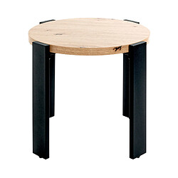 Avis Mes Table basse ronde 46x50 cm en bois et acier - KAEL
