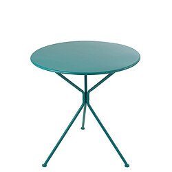 Paris Prix Table de Jardin en Métal Tripod 72cm Turquoise