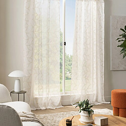 Douceur D'Interieur Rideau Voilage à Anneaux Elis 140x240cm Blanc pas cher
