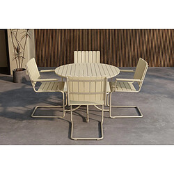 Avis Paris Prix Ensemble Table de Jardin & 4 Chaises Holmsund 100cm Beige