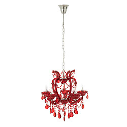 Paris Prix Lustre en Verre Antique 57cm Rouge