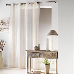 Avis Douceur D'Interieur Rideau Voilage à Œillets Hélios 140x240cm Beige Lin