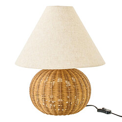 Paris Prix Lampe à Poser en Rotin Tanisha 42cm Naturel