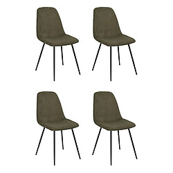 Paris Prix Lot de 4 Chaises Côtelé Scott 84cm Vert