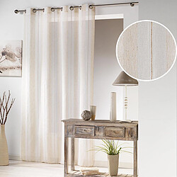 Acheter Douceur D'Interieur Rideau Voilage à Œillets Hélios 140x240cm Beige Lin
