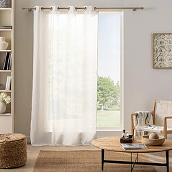 Douceur D'Interieur Rideau Voilage à Œillets Yoko 140x240cm Blanc pas cher