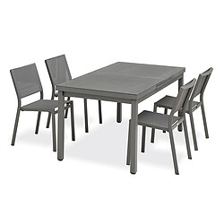 Paris Prix Ensemble Table de Jardin Extensible & 4 Chaises Dania & Stockholm 160-210cm Anthracite