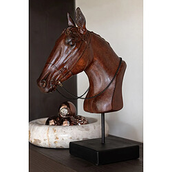 Acheter Paris Prix Tête de Cheval sur Socle Ronny 35cm Marron Foncé