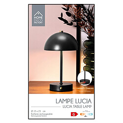 Paris Prix Lampe de Table Rechargeable Lucia 25cm Noir pas cher