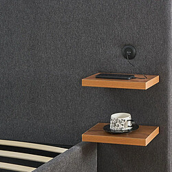 Paris Prix Lit Coffre Avec Tablettes & USB Mike 180x200cm Gris