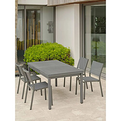 Acheter Paris Prix Ensemble Table de Jardin Extensible & 4 Chaises Dania & Stockholm 160-210cm Anthracite