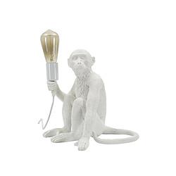 Paris Prix Lampe à Poser Design Monkey 33cm Blanc