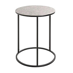 Paris Prix Table d'Appoint Ronde Galia 60cm Argent & Noir