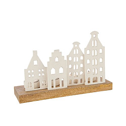 Paris Prix Photophore Déco en Métal Efrain 30cm Blanc