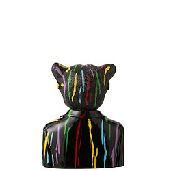 Avis Paris Prix Buste Léopard Tâches de Peinture 31cm Noir
