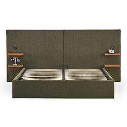Paris Prix Lit Coffre Avec Tablettes & USB Mike 160x200cm Vert