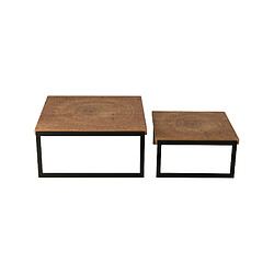 Acheter Mes Lot de 2 tables basses gigognes 64 et 85 cm en sapin et métal noir
