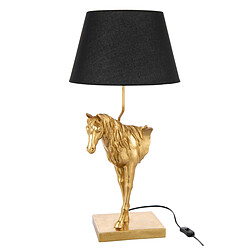Paris Prix Lampe à Poser Cheval Face Hollywood 70cm Doré