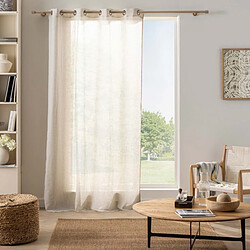 Douceur D'Interieur Rideau Voilage à Œillets Yoko 140x280cm Naturel pas cher
