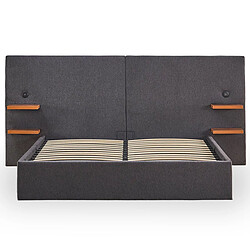 Paris Prix Lit Coffre Avec Tablettes & USB Mike 140x190cm Gris