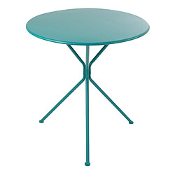Paris Prix Table de Jardin en Métal Tripod 72cm Turquoise