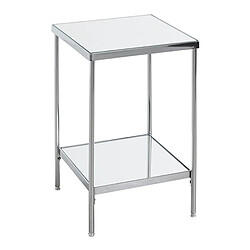 Paris Prix Table d'Appoint Design Carrée Palace 46cm Chrome