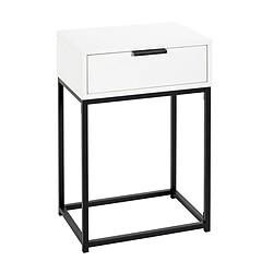 Paris Prix Table de chevet 1 Tiroir Maluma 60cm Blanc & Noir