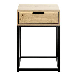 Paris Prix Table de Chevet 1 Tiroir Maluma 60cm Naturel & Noir