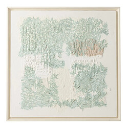 Paris Prix Tableau Déco Plâtre 86x86cm Blanc & Vert Clair