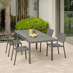 Avis Paris Prix Ensemble Table de Jardin Extensible & 4 Chaises Dania & Stockholm 160-210cm Anthracite