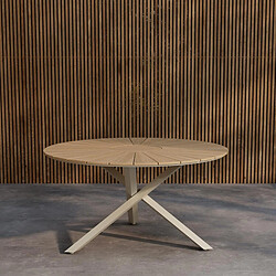 Paris Prix Table de Jardin Ronde Mexico 140cm Naturel & Beige