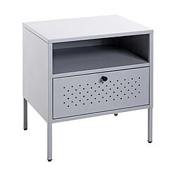 Paris Prix Table de Chevet 1 Tiroir Boston 50cm Gris