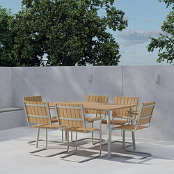 Acheter Paris Prix Ensemble Table de Jardin & 6 Chaises Holmsund 150cm Naturel