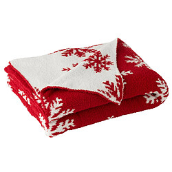 Paris Prix Plaid Imprimé Flocons 130x170cm Rouge & Blanc