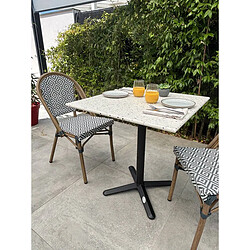 Avis CITY GARDEN Ensemble Table de Jardin en Terrazzo & 2 Chaises Bistro 70cm Bleu