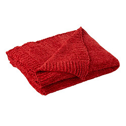 Paris Prix Plaid Uni Chenille Bradly 130x170cm Rouge